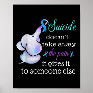 Elephant Suicide Pain Semicolon Suicide Prevention Poster