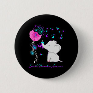 Elephant Suicide Prevention Awareness - Ribbon Gif 2 Inch Round Button