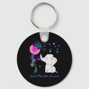 Elephant Suicide Prevention Awareness Ribbon Gif  Keychain