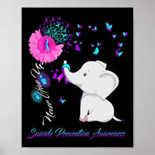Elephant Suicide Prevention Awareness - Ribbon Gif Poster
