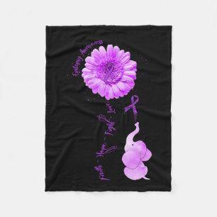 Elephant Sunflower Faith Hope Fight Love Epilepsy  Fleece Blanket