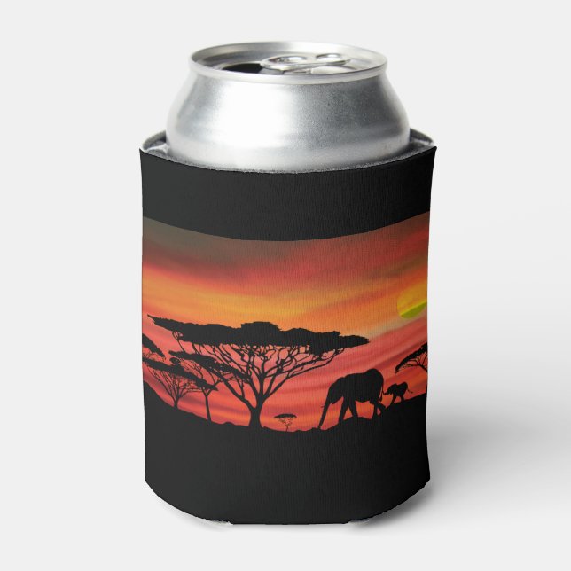 Elephant Sunset Can Cooler (Can Front)