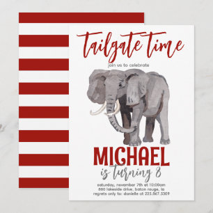 Elephant Tailgate Anniversaire Invitation