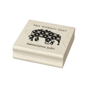 Elephant Teachers Reward  Rubber Stamp