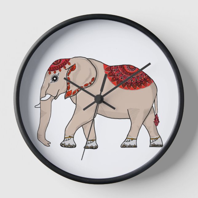 Elephant Thai style for clock. Clock (Front)