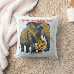 Elephant Thai style  Throw Pillow