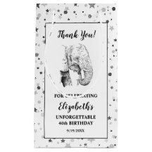 Elephant Thank You Birthday Party Small Gift Bag