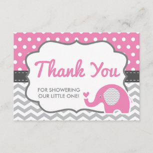Elephant Thank You Card, EDITABLE COLOR Card