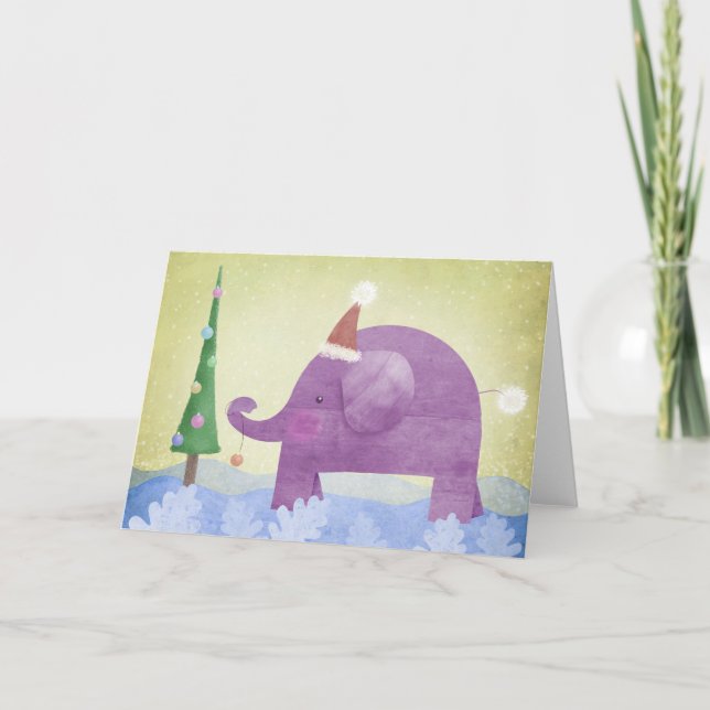 Elephant & the Christmas tree - card (Front)