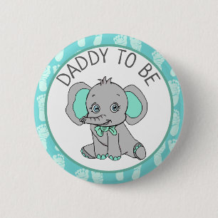 Elephant Themed Dad to Be Baby Shower 2 Inch Round Button