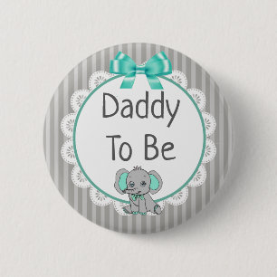Elephant Themed Dad to Be Baby Shower 2 Inch Round Button