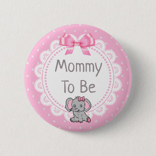 Elephant Themed Mommy to Be Baby Shower 2 Inch Round Button
