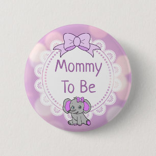 Elephant Themed Mommy to Be Baby Shower 2 Inch Round Button