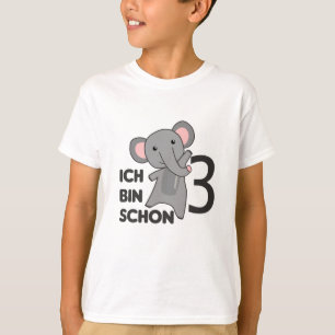 Elephant Three Years Old Birthday Three Year Old T-Shirt