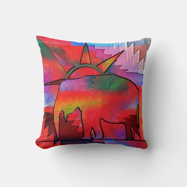 Elephant Throw Pillow (Front)