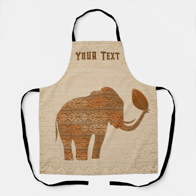 Elephant Tribal Art Design Apron (Front)