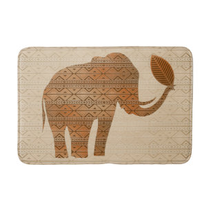 Elephant Tribal Art Design Bath Mat