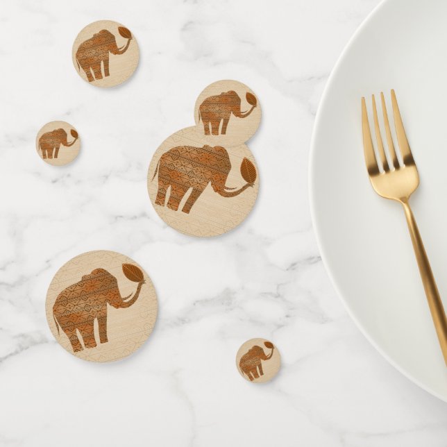 Elephant Tribal Art Design Confetti (Group)