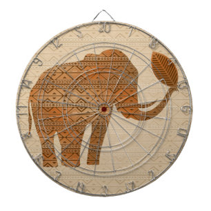 Elephant Tribal Art Design Dartboard