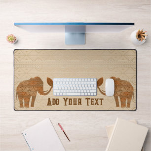 Elephant Tribal Art Design Desk Mat