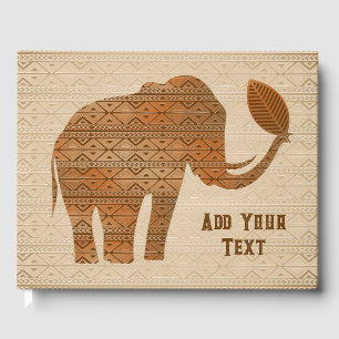 Elephant Tribal Art Design Guest Book