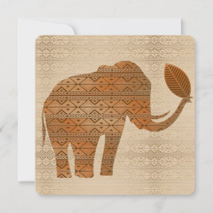 Elephant Tribal Art Design Invitation