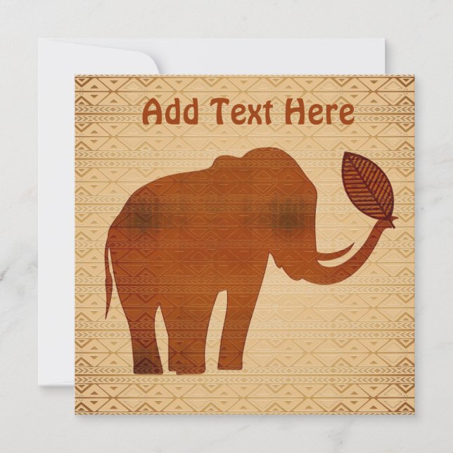 Elephant Tribal Art Design invitations (Front)
