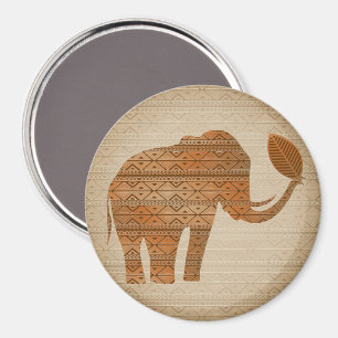 Elephant Tribal Art Design Magnet