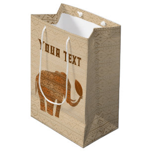Elephant Tribal Art Design Medium Gift Bag