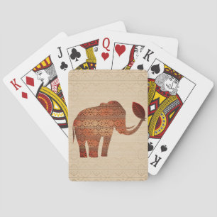 Elephant Tribal Art Design Playing Cards