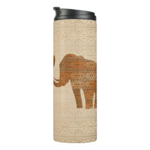 Elephant Tribal Art Design Thermal Tumbler
