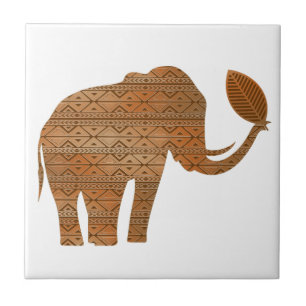 Elephant Tribal Art Design Tile
