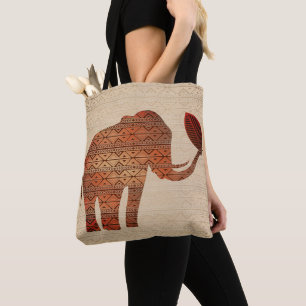 Elephant Tribal Art Design Tote Bag