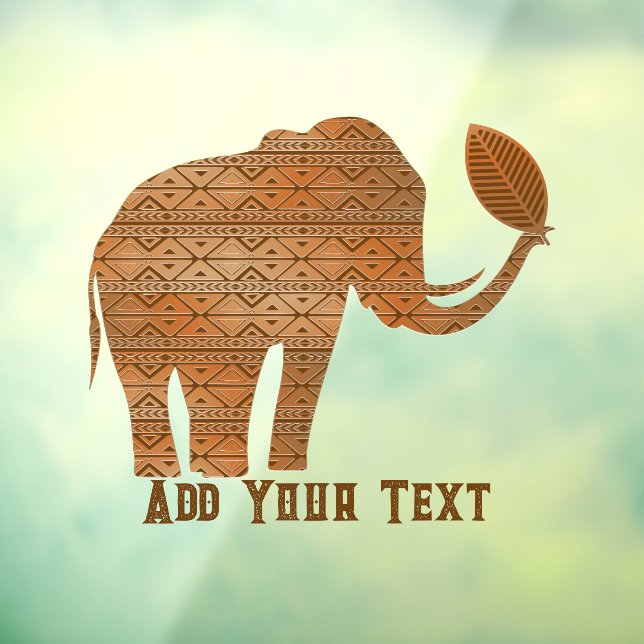 Elephant Tribal Art Design Window Cling (Sheet 3)