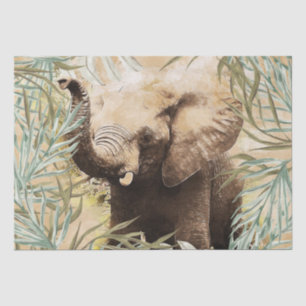 Elephant Tropical Palm Tissue Paper
