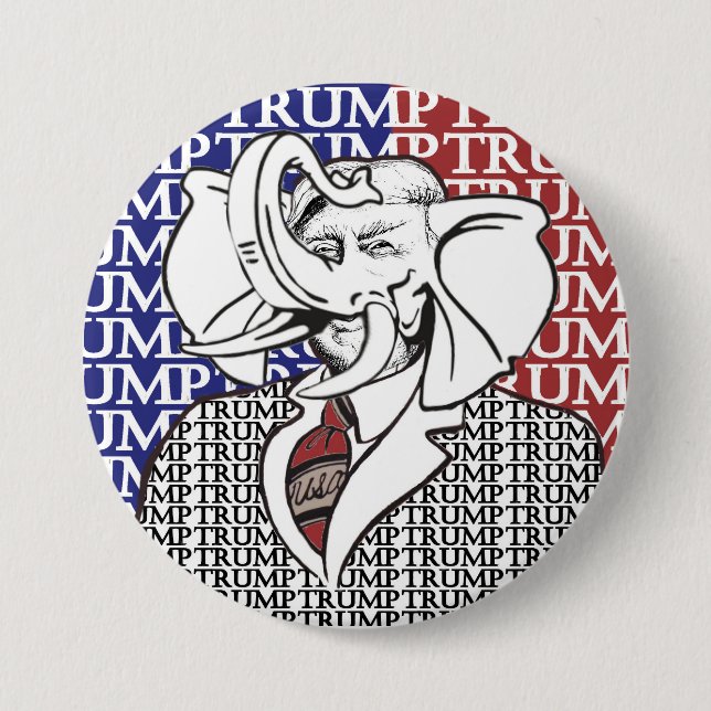 Elephant Trump 3 Inch Round Button (Front)