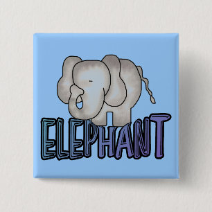 Elephant Tshirts and Gifts 2 Inch Square Button