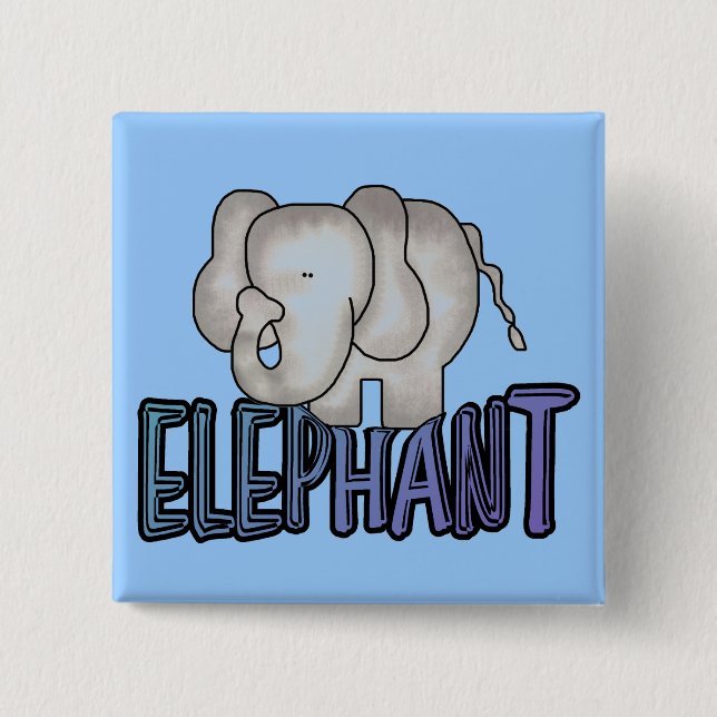 Elephant Tshirts and Gifts 2 Inch Square Button (Front)