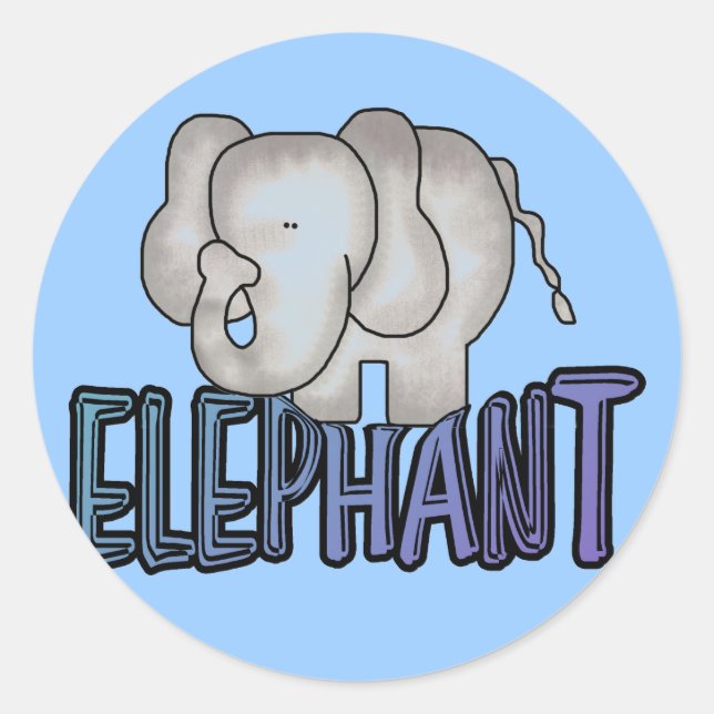 Elephant Tshirts and Gifts Classic Round Sticker (Front)