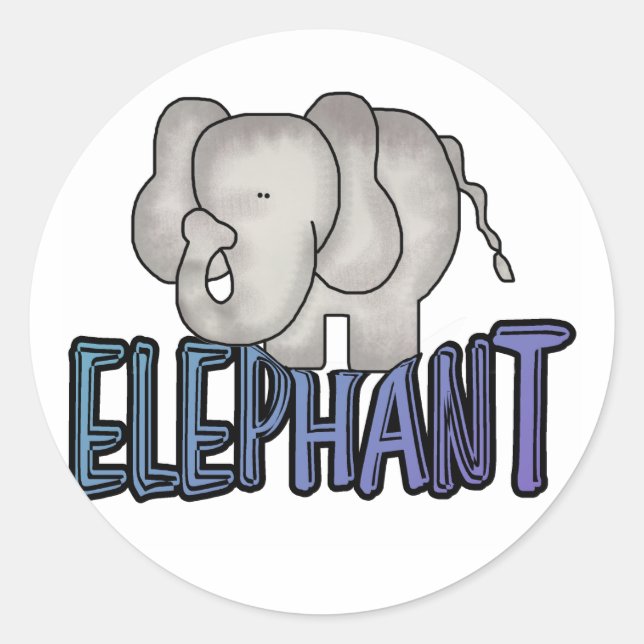 Elephant Tshirts and Gifts Classic Round Sticker (Front)