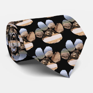 Elephant Tug of War Footprint Neck Tie