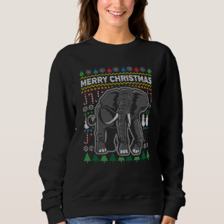 Elephant Ugly Christmas Sweater Wildlife Series