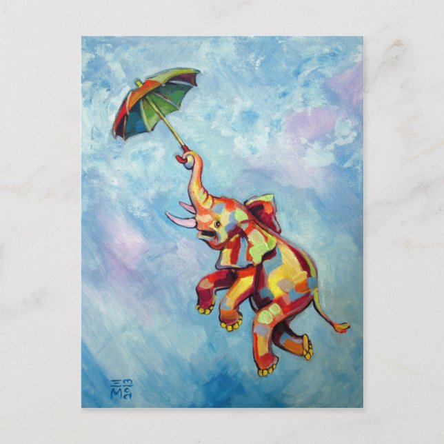 Elephant Umbrella Postcard (Front)