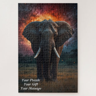 Elephant Under a Starry Sky Jigsaw Puzzle
