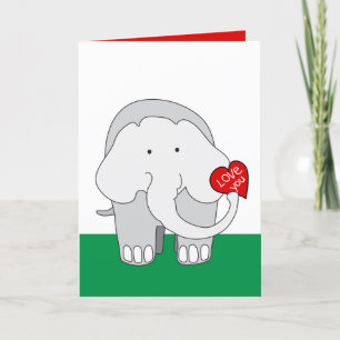 Elephant Valentine Card