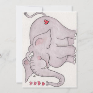 Elephant Valentine Holiday Card