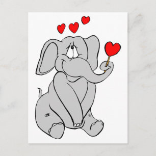 Elephant Valentine Postcard