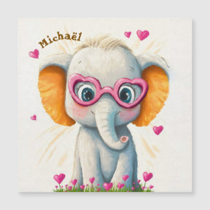 Elephant Valentine's Day Heart Badge Kids School