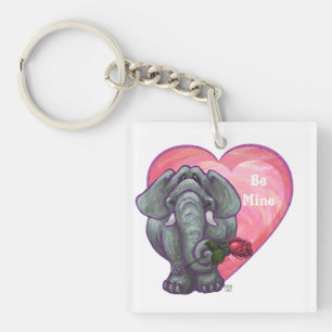 Elephant Valentine's Day Keychain