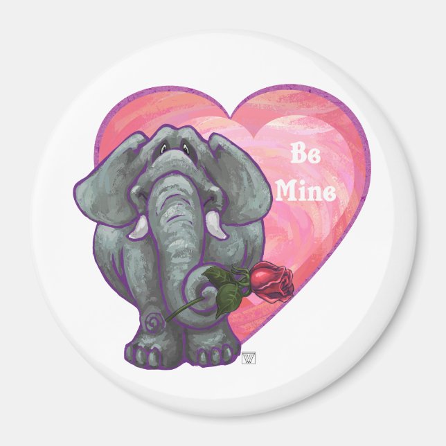 Elephant Valentine's Day Magnet (Front)